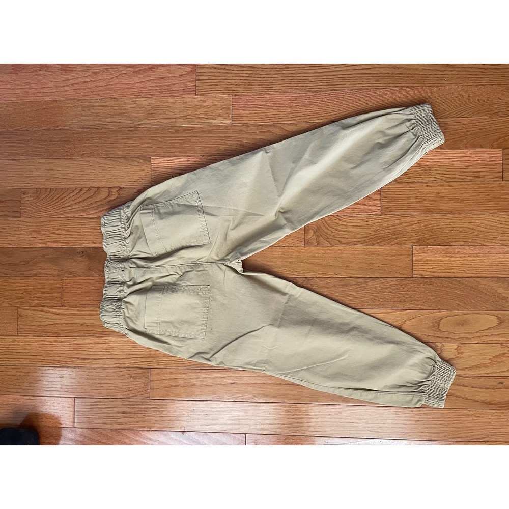 Boys Khaki Stretch Twill Jogger Pants Size 5 Adjustable Waist Tan Joggers - Picture 4 of 8
